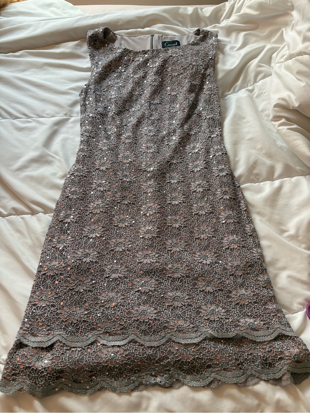 connected apparel Dusty Mauve Lace Dress